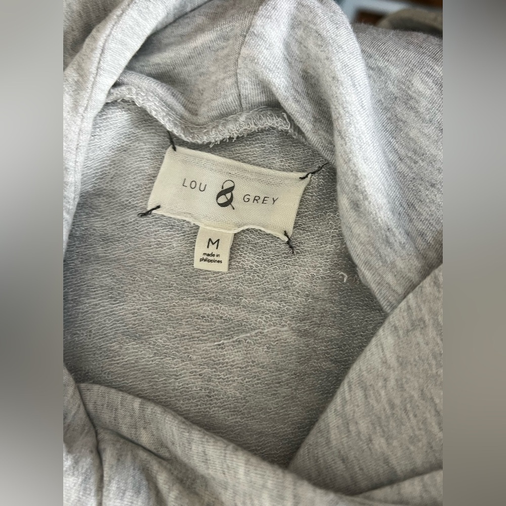 Lou & Grey Signature Soft Hooded Gray T-Shirt Dress Size Medium - Picture 4 of 9